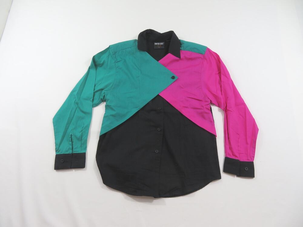 Womens Western Frontier Series Color Block Button Down Shirt Sz S? 90s